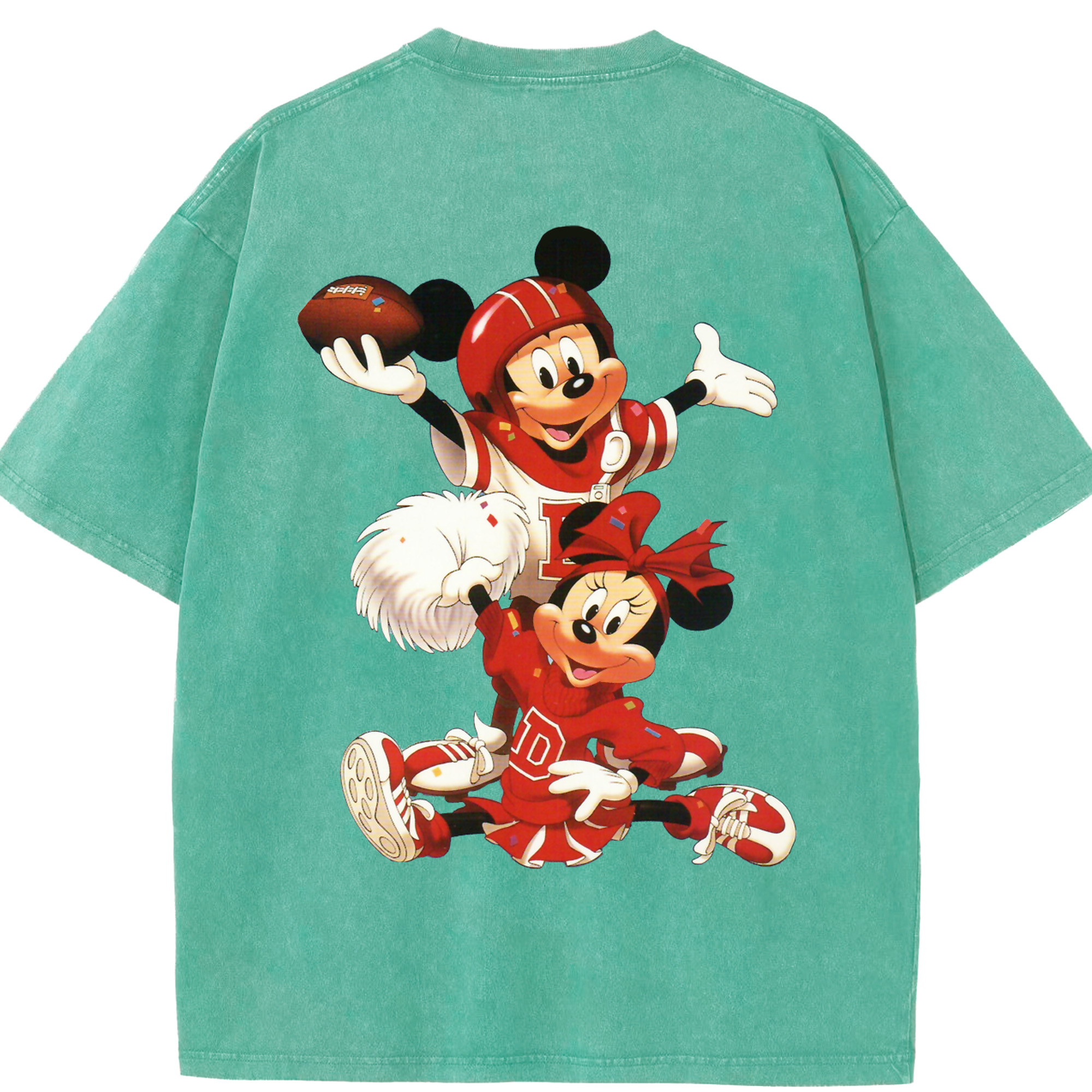 （画像用） ミッキーマウス Mickey Mouse 綿100% ヴィンテージ風 半袖Tシャツ（背面プリント）